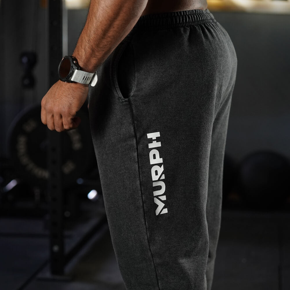 Premium Hybrid Jogger Skull Logo - Acid Black