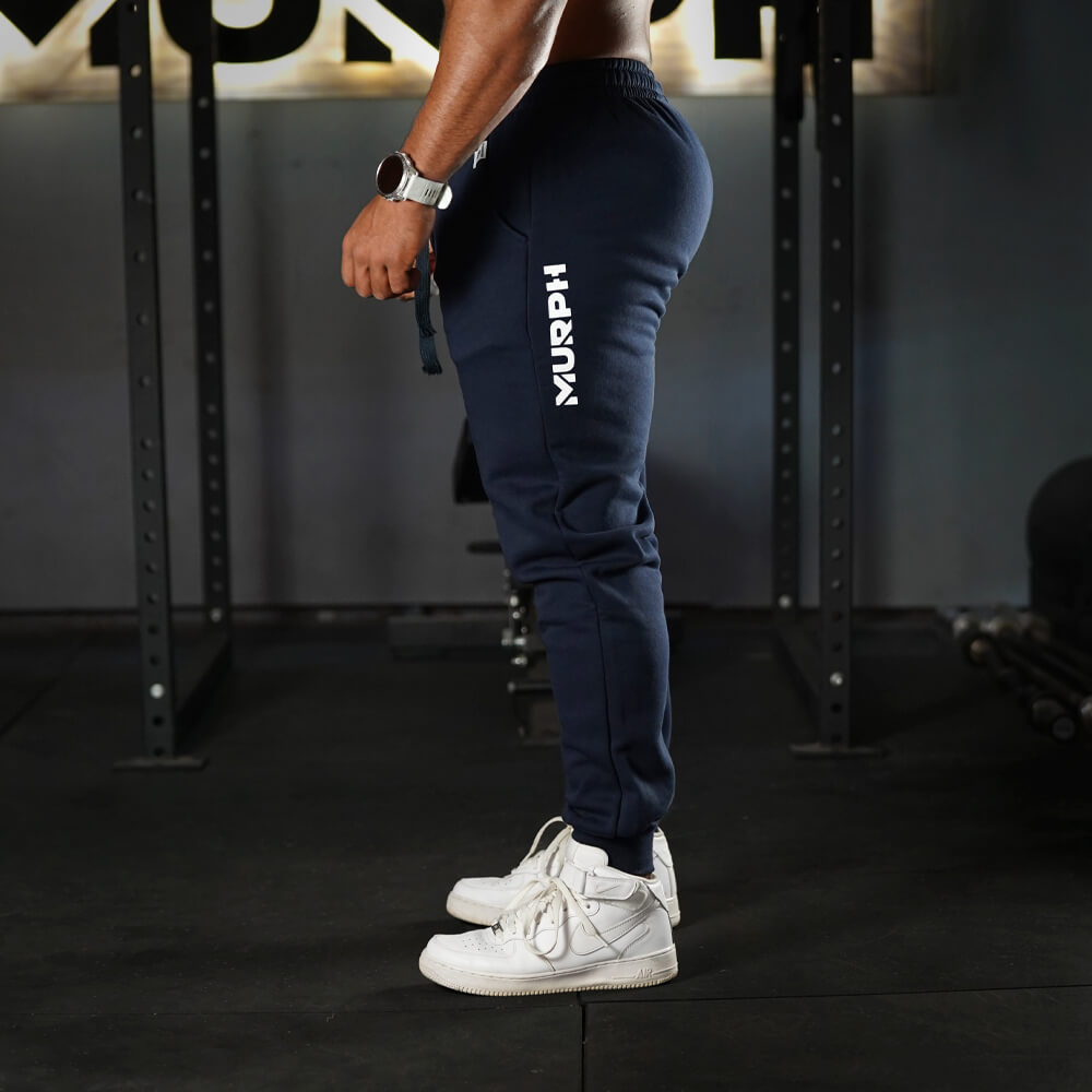 Fitted Jogger Skull Logo - Navy