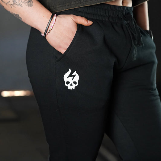 Fitted Jogger Skull Logo - Negro