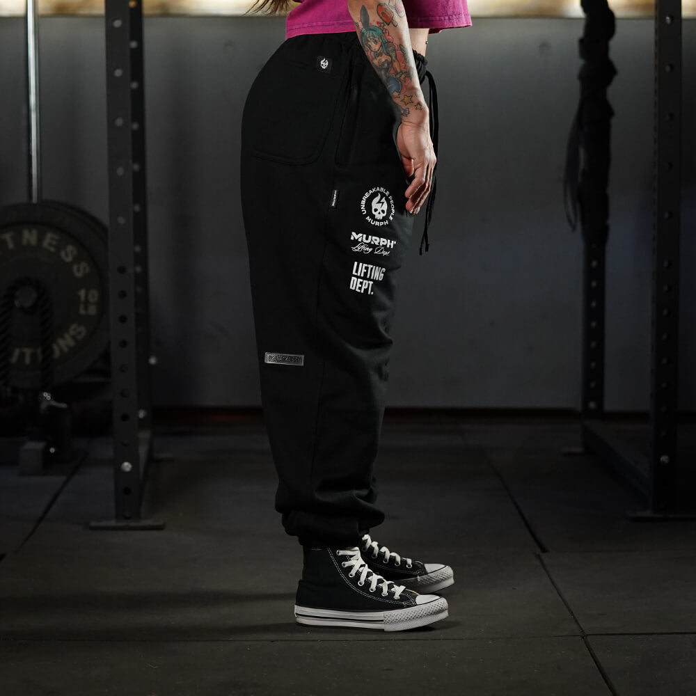 Premium Oversize Jogger Skull + Lifting Dept - Black