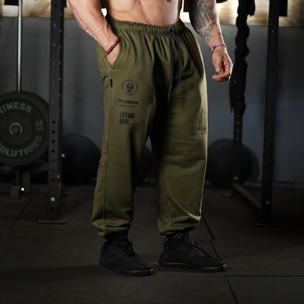 Premium Oversize Jogger Skull + Lifting Dept - Tactical Green