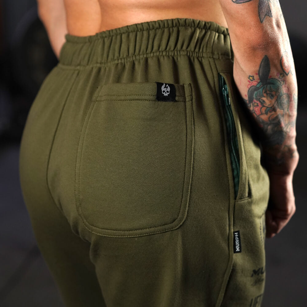 Premium Oversize Jogger Skull + Lifting Dept - Tactical Green