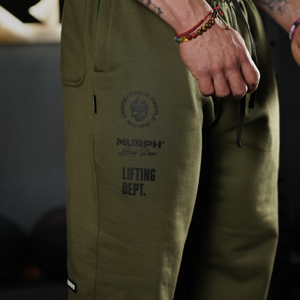 Premium Oversize Jogger Skull + Lifting Dept - Tactical Green
