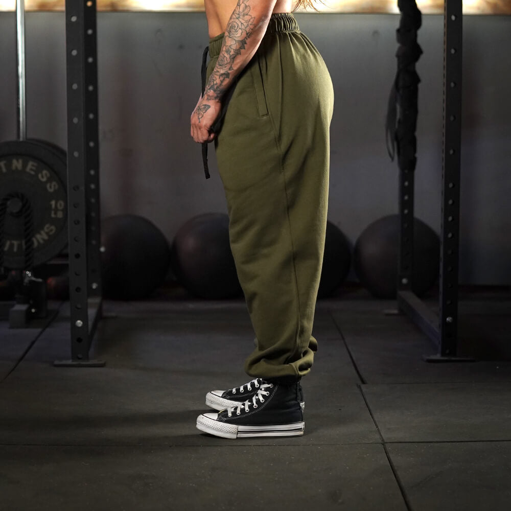 Premium Oversize Jogger Skull + Lifting Dept - Tactical Green