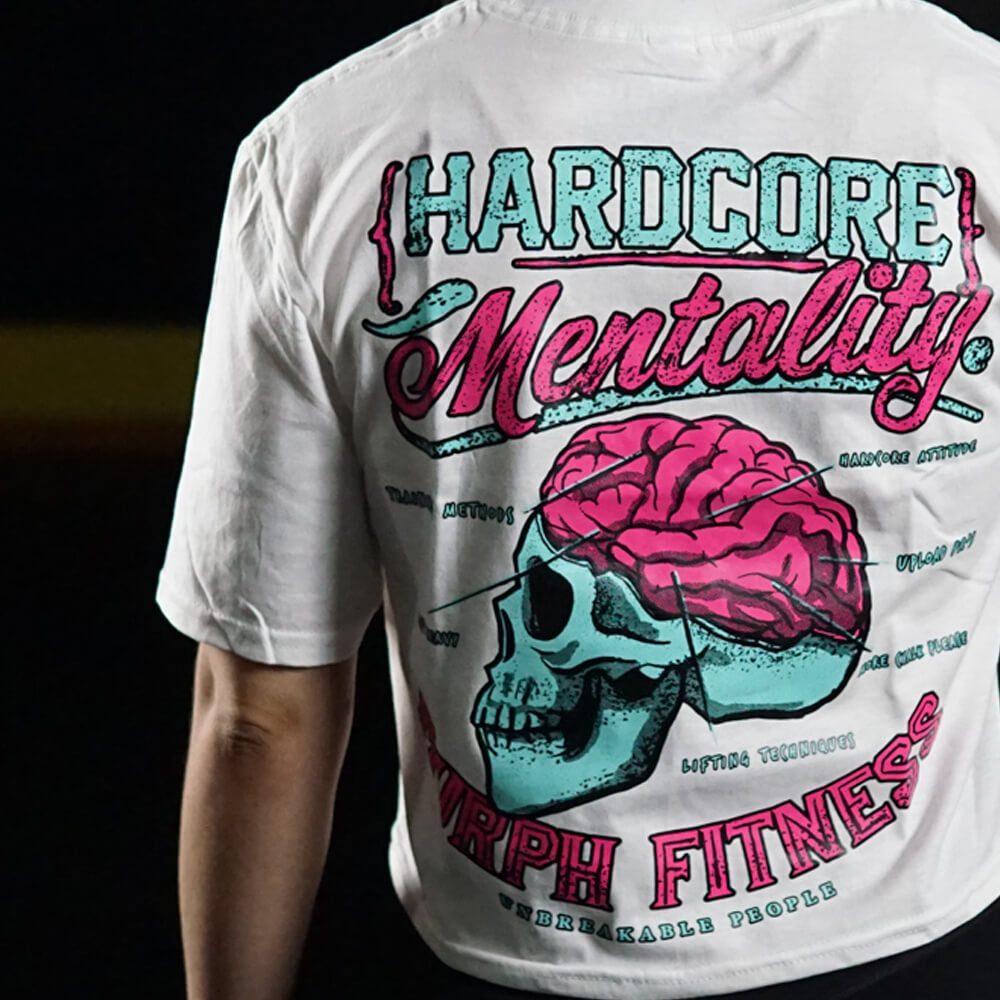 Crop Top Hardcore Mentality - Blanco