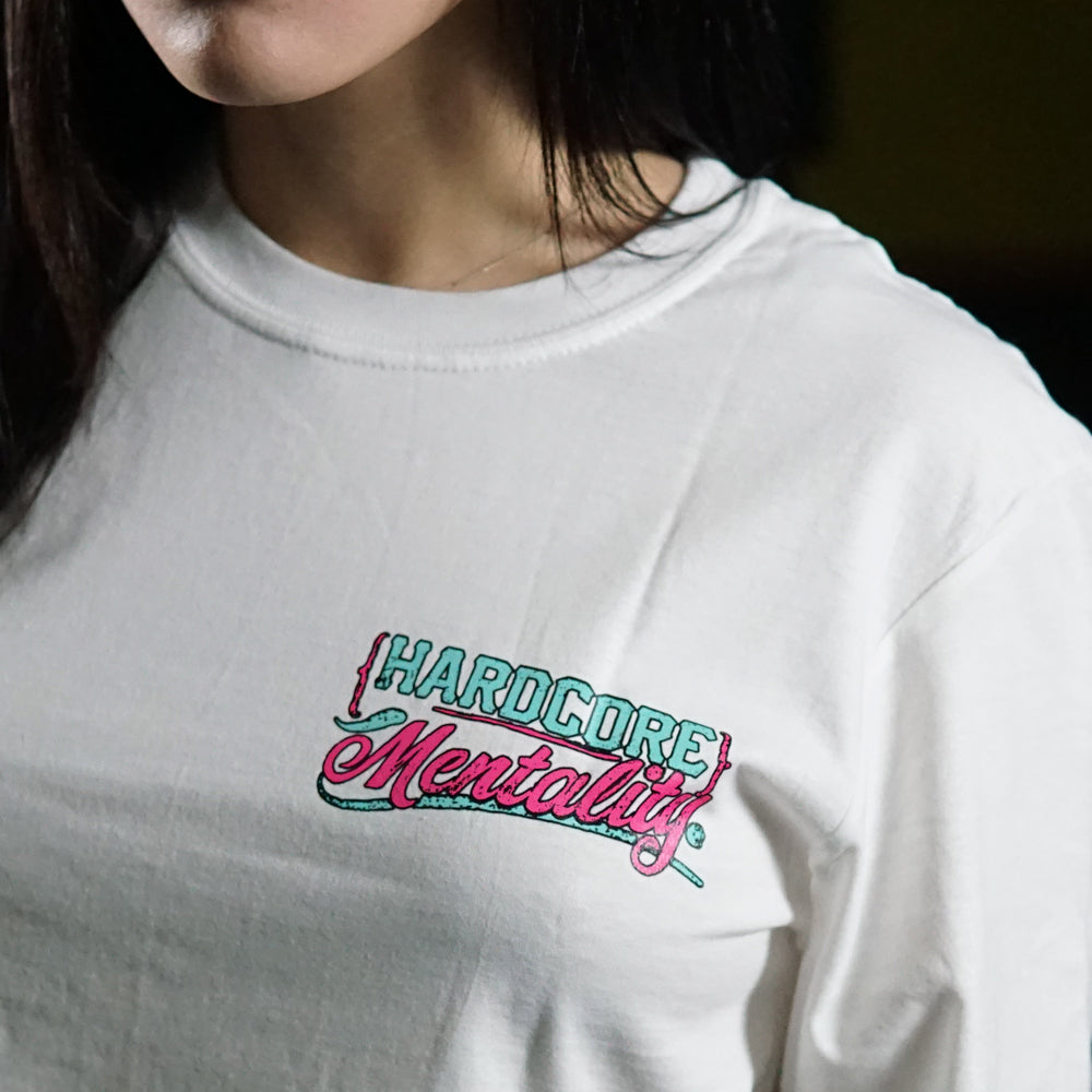 Crop Top Hardcore Mentality - Blanco