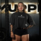 Crop Top Oversize Premium Be Unbreakable - Acid Black