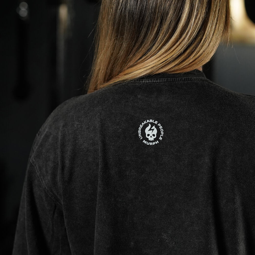Crop Top Oversize Premium Be Unbreakable - Acid Black