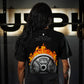 Crop Top Oversize BORN IN FIRE - Negro