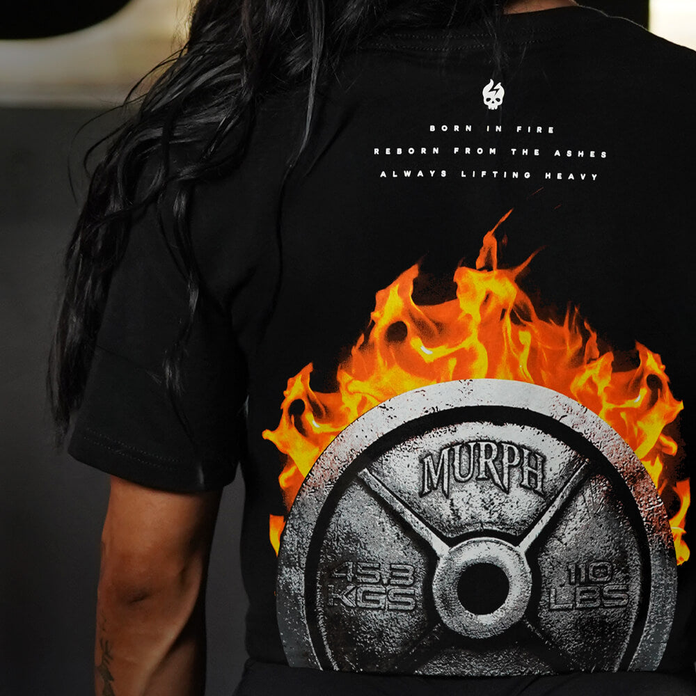 Crop Top Oversize BORN IN FIRE - Negro