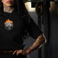 Crop Top Oversize BORN IN FIRE - Negro