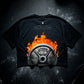 Crop Top Oversize BORN IN FIRE - Negro