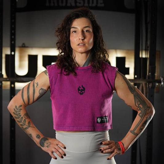 Crop Top Oversize Sleeveless Premium - Acid Grape