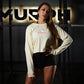 Crop Top Manga Larga Hello Murph - Sweet Cream