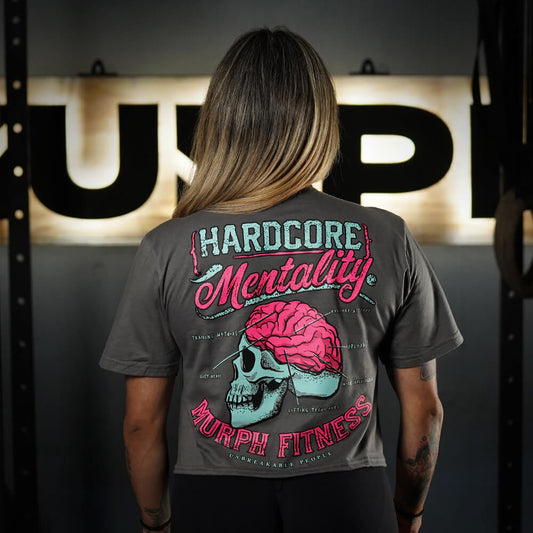 Crop Top Hardcore Mentality - Gris Charcoal