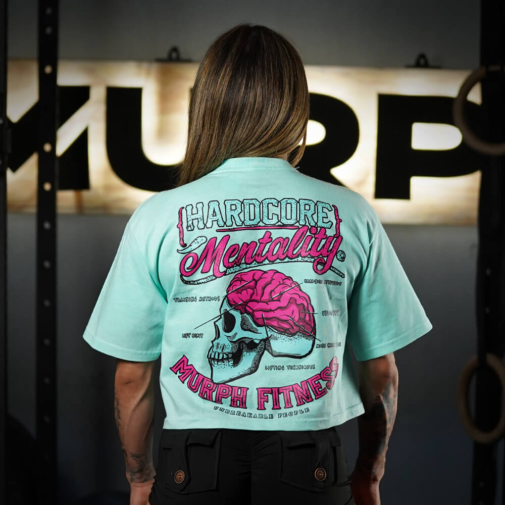 Crop Top Oversize Hardcore Mentality - Menta