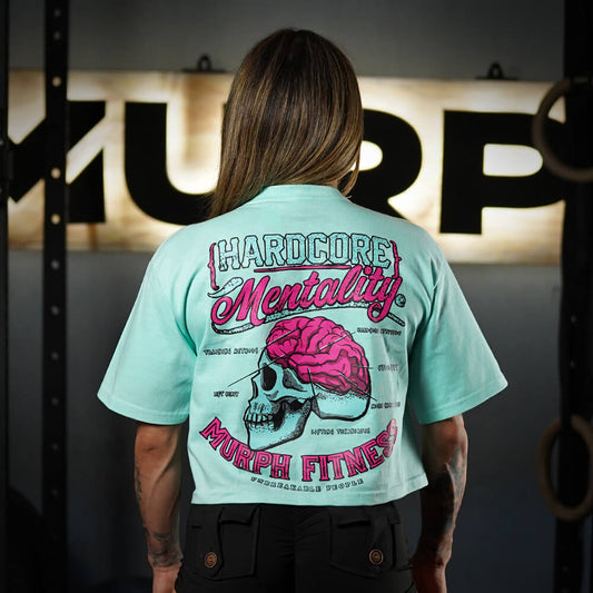 Crop Top Oversize Hardcore Mentality - Menta