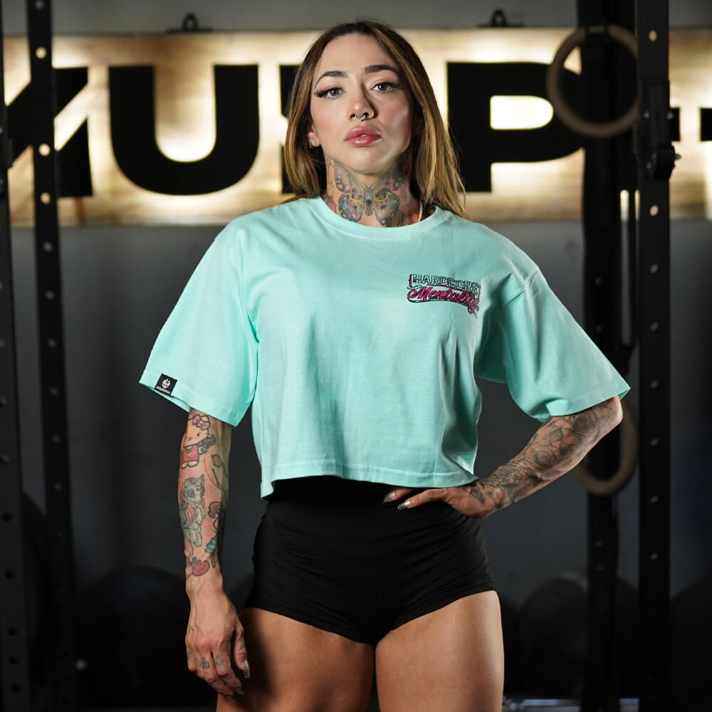 Crop Top Oversize Hardcore Mentality - Menta