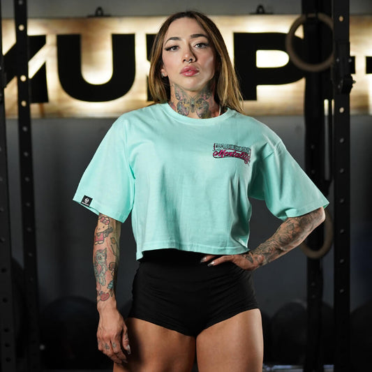 Crop Top Oversize Hardcore Mentality - Menta
