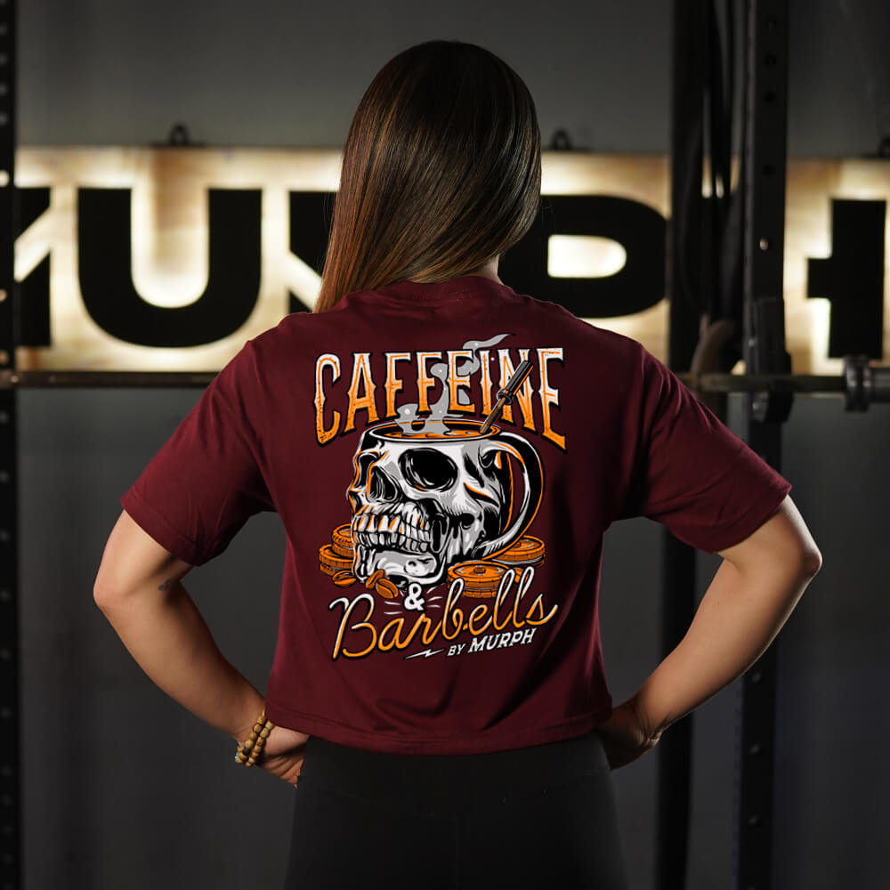 Crop Top Caffeine & Barbells - Burdeo