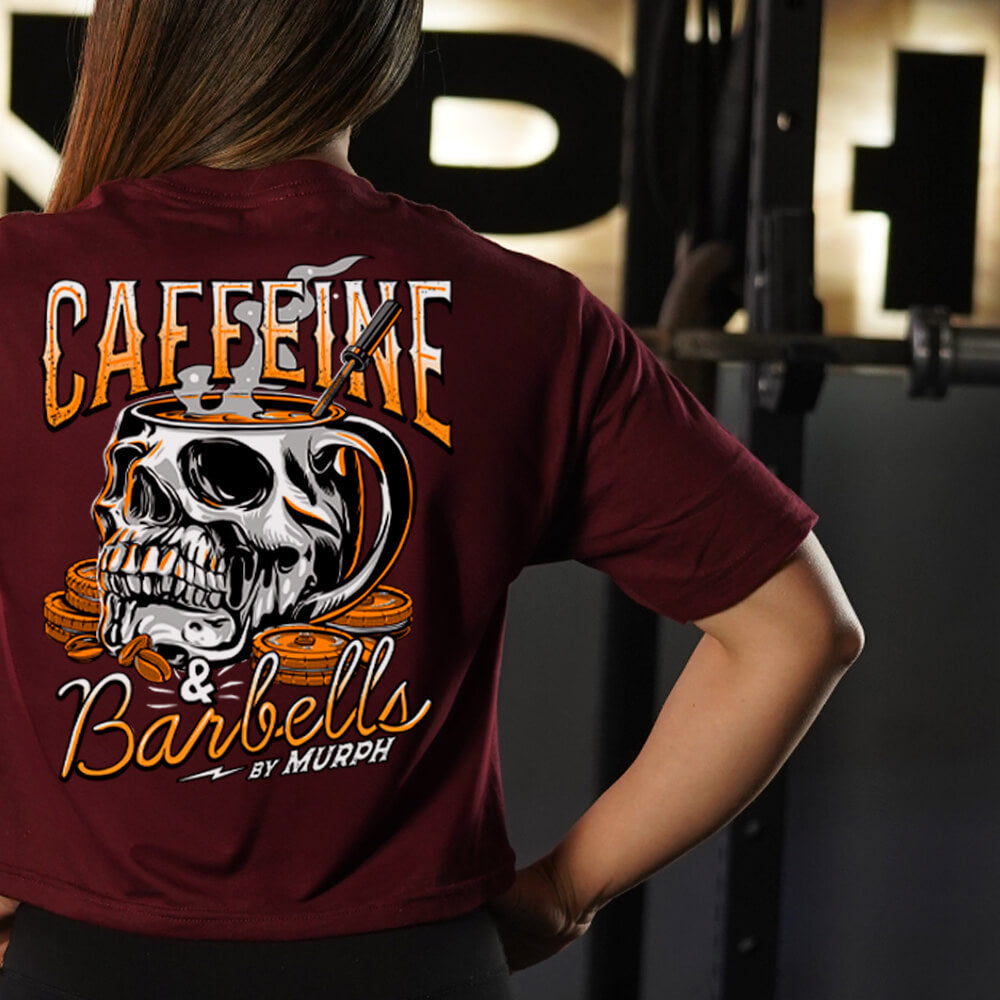 Crop Top Caffeine & Barbells - Burdeo