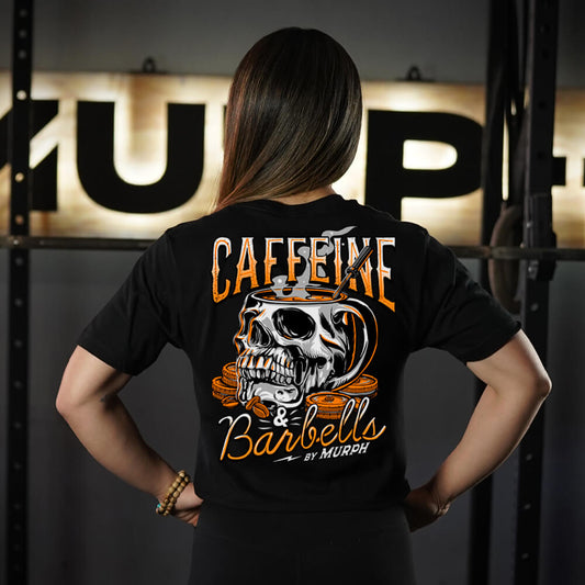 Crop Top Caffeine & Barbells - Negro