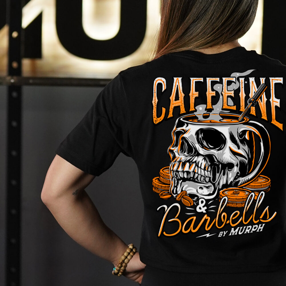 Crop Top Caffeine & Barbells - Negro