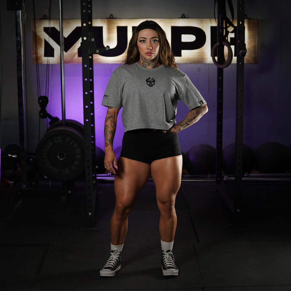 Crop Top Lifting Dept - Heather Gray