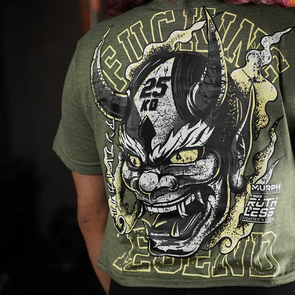 Crop Top Fucking Legend - Heather Tactical Green