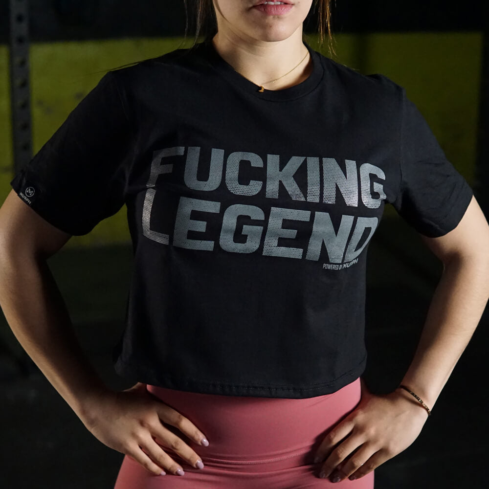 Crop Top Fucking Legend - Negro