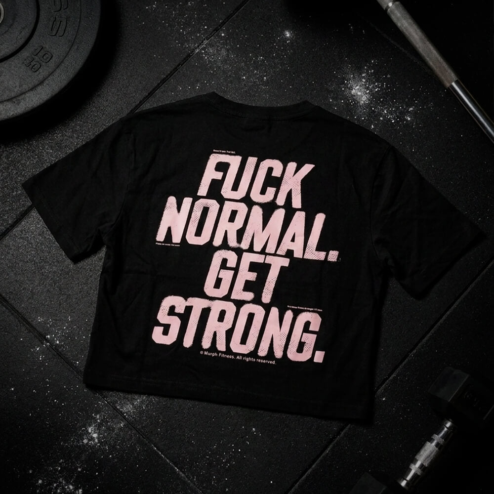 Crop Top FUCK NORMAL - Negro