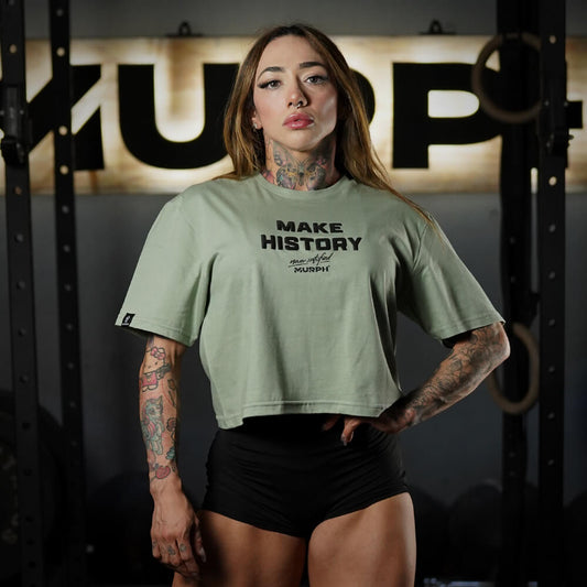 Crop Top Make History - Mossy Gray