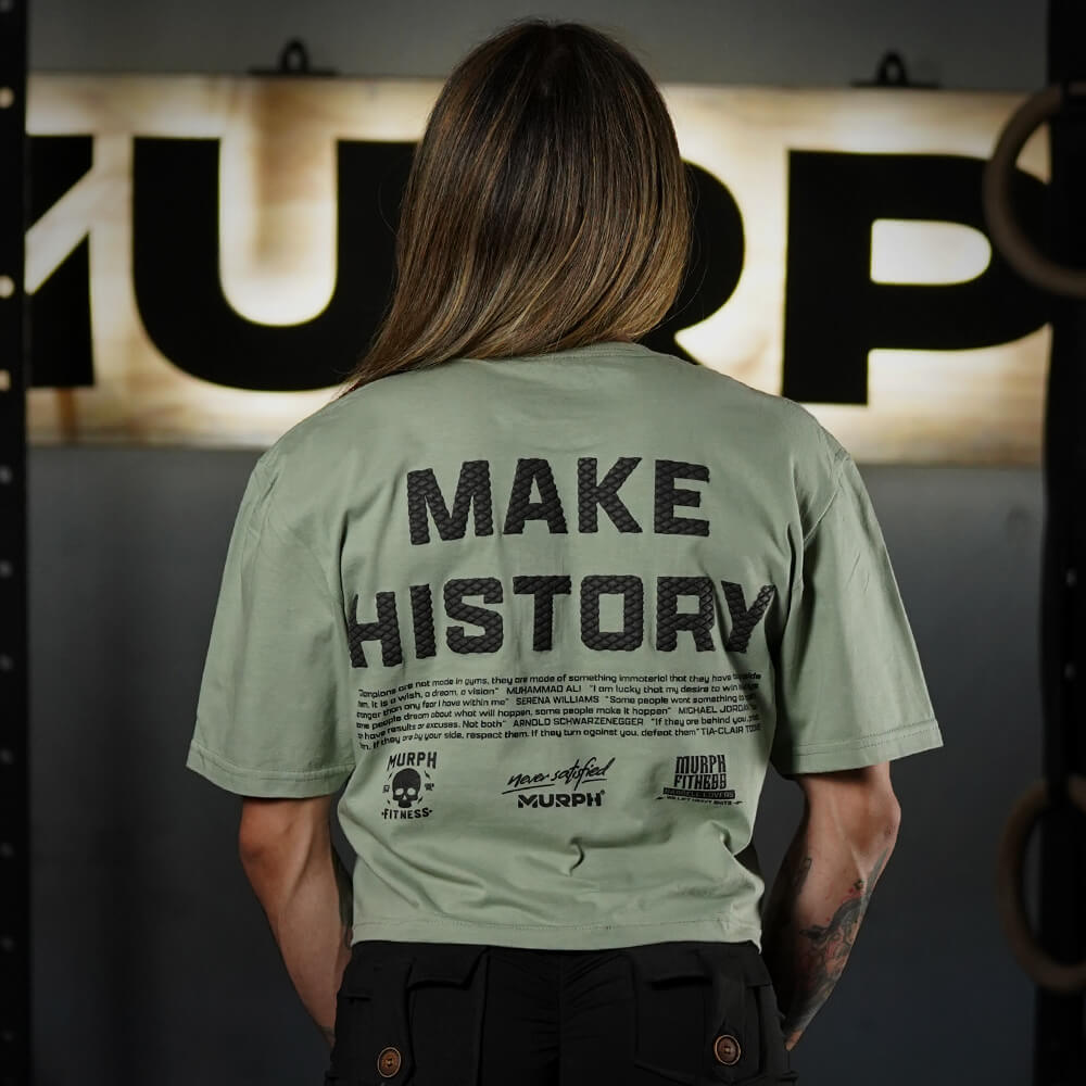 Crop Top Make History - Mossy Gray