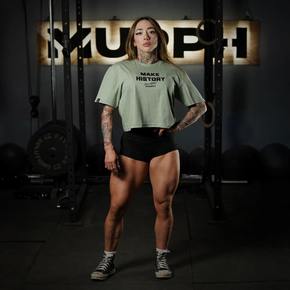 Crop Top Make History - Mossy Gray