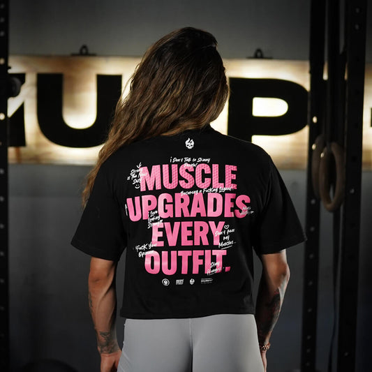 Crop Top MUSCLE UPGRADE EVERY OUTFIT - Negro