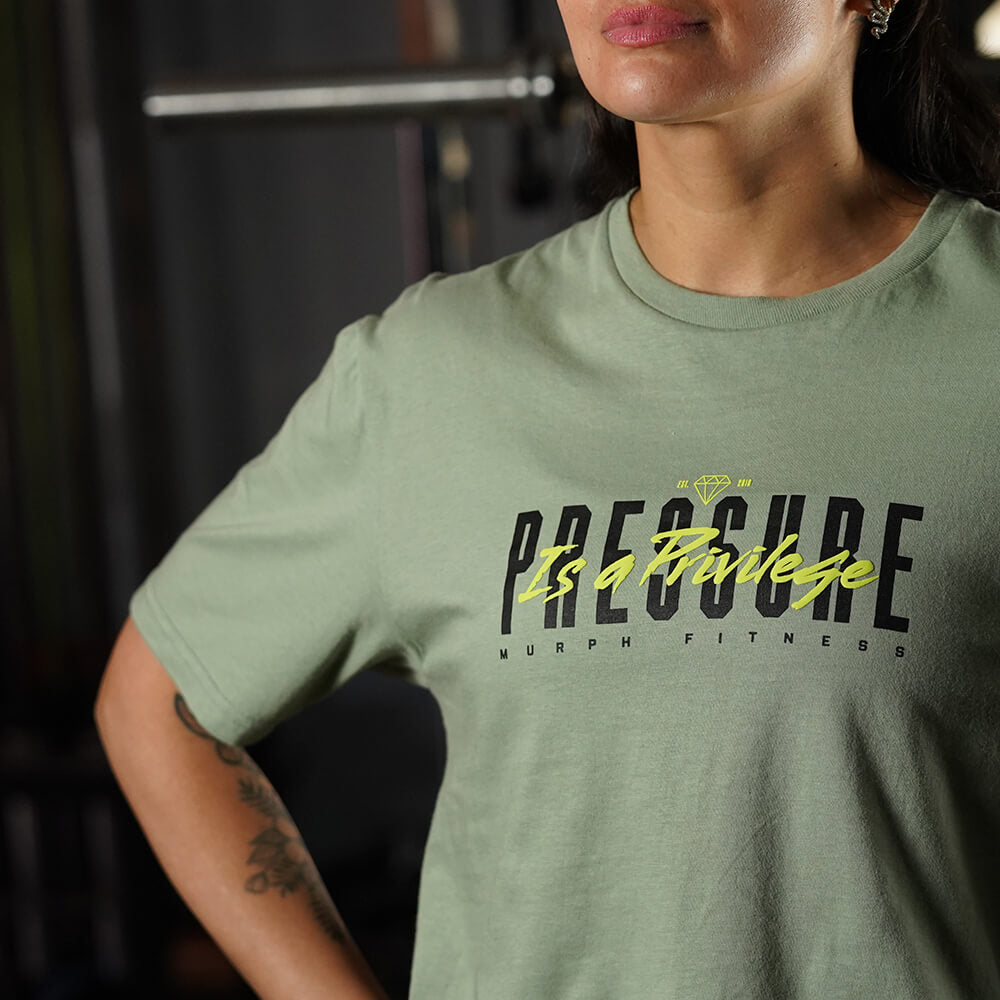 Crop Top Pressure is a Privilege - Mossy