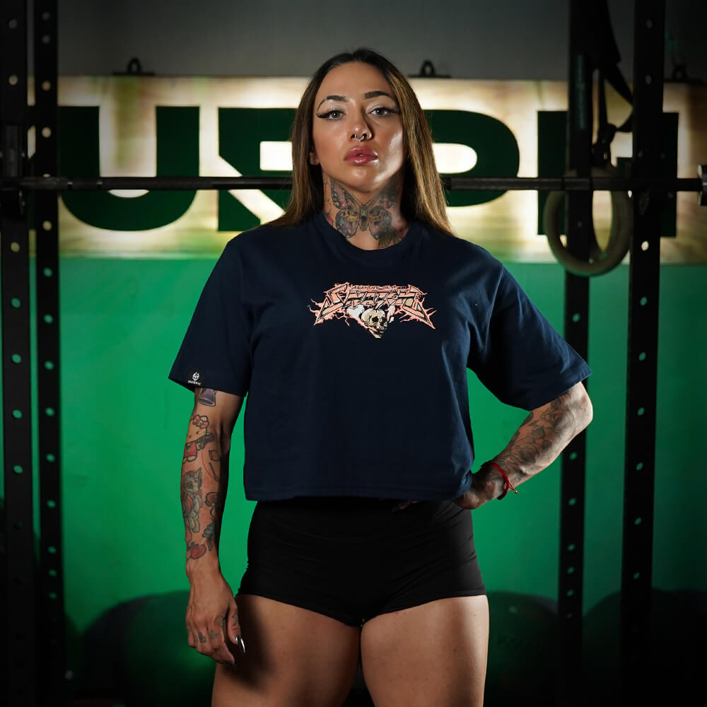 Crop Top Anatomy Of the Snatch - Navy Blue