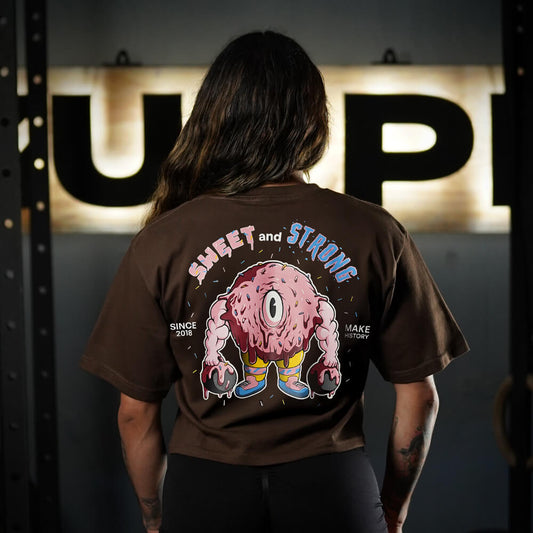 Crop Top Oversize Sweet and Strong - Chocolate