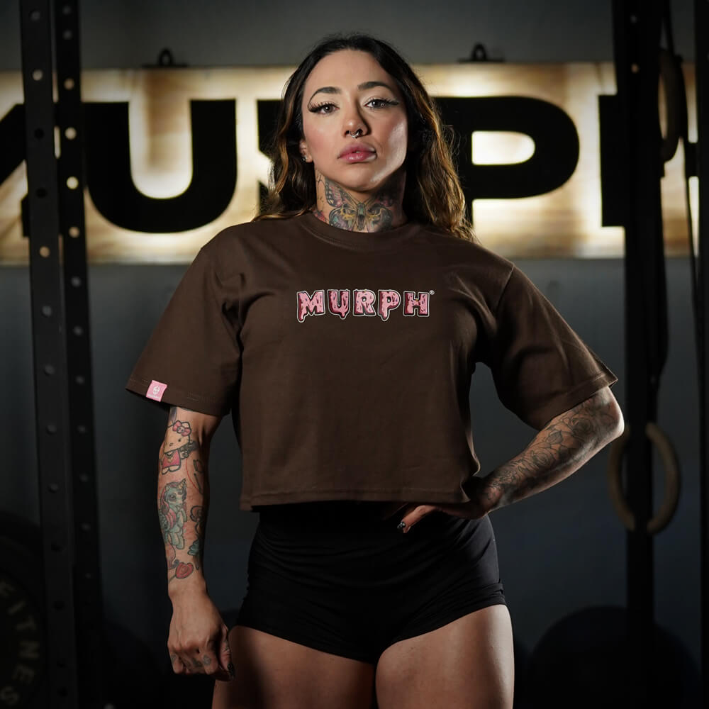 Crop Top Oversize Sweet and Strong - Chocolate