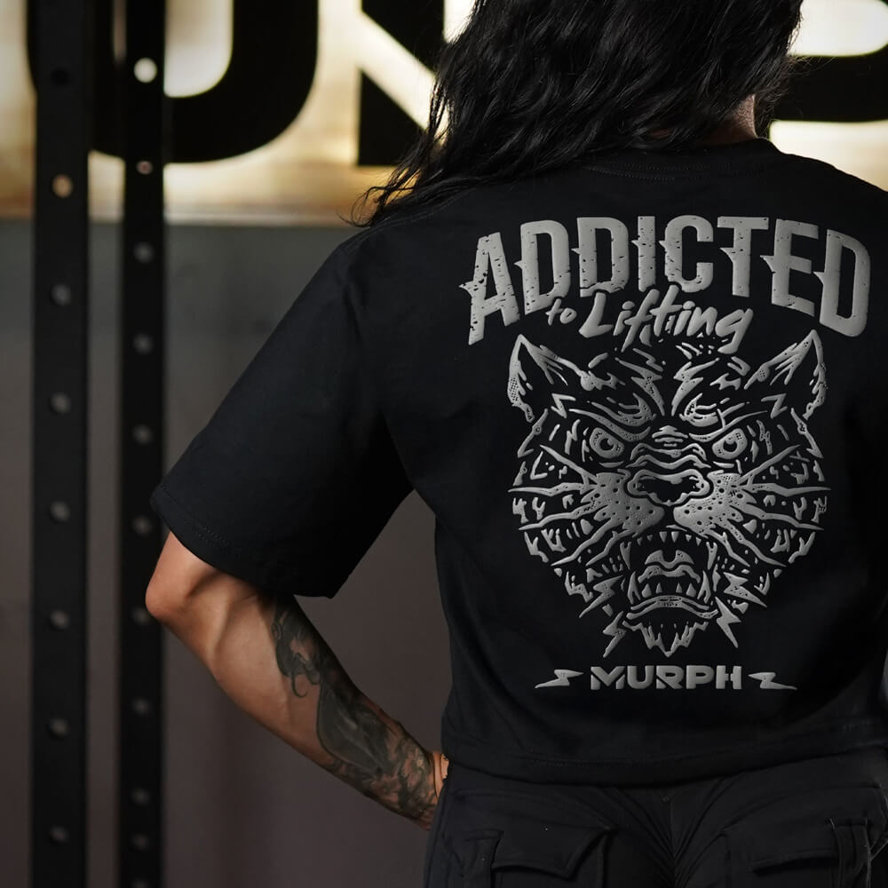 Crop Top Oversize Addicted - Negro