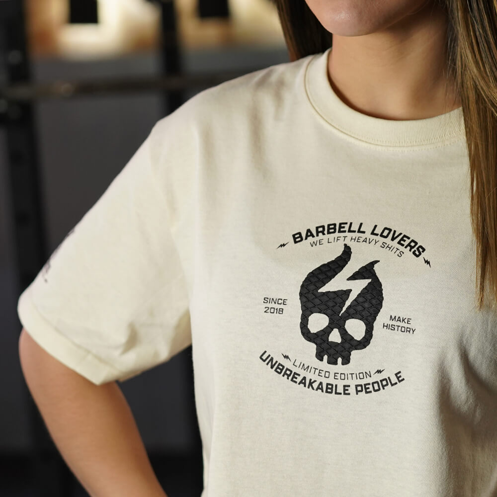 Crop Top Oversize Barbell Texture - Sweet Cream