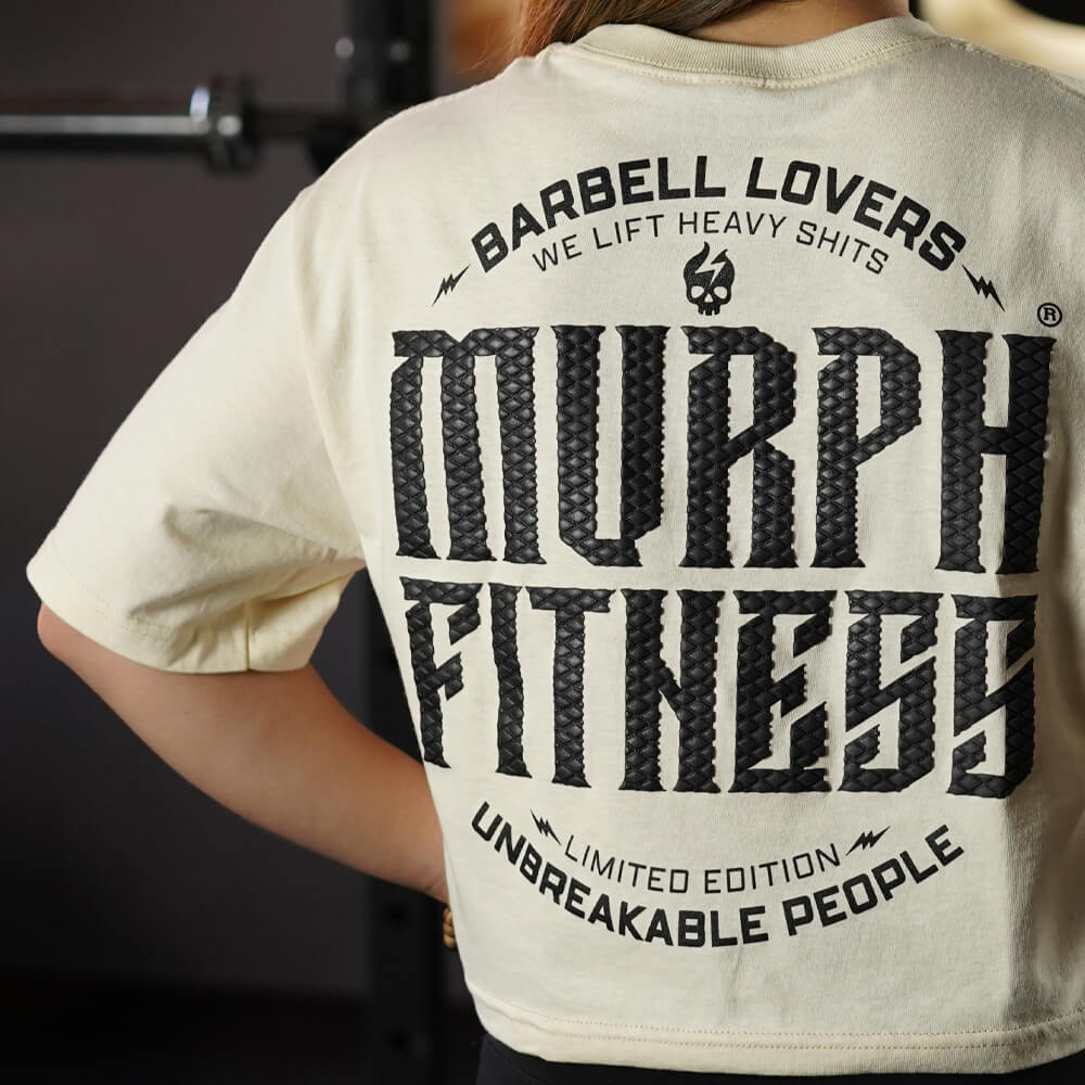 Crop Top Oversize Barbell Texture - Sweet Cream