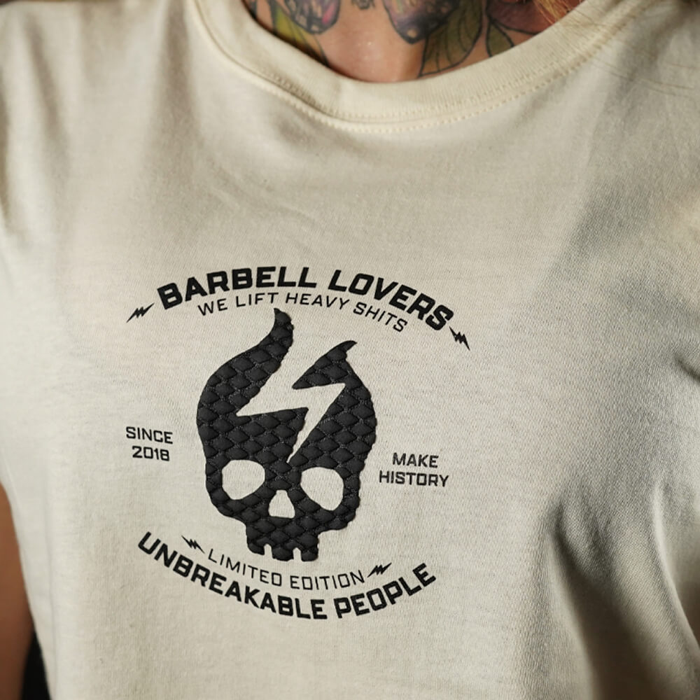Crop Top Oversize Barbell Texture - Sweet Cream