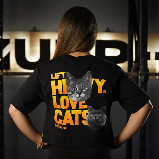 Crop Top Oversize Lift and Cats - Negro