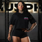 Crop Top Oversize Hardcore Mentality - Negro