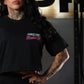 Crop Top Oversize Hardcore Mentality - Negro