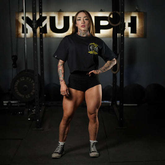 Crop Top Oversize Fueled By Coffee - Negro