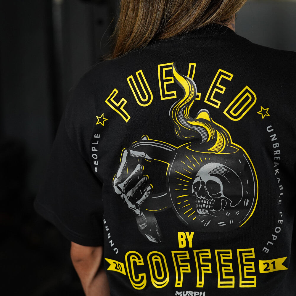 Crop Top Oversize Fueled By Coffee - Negro