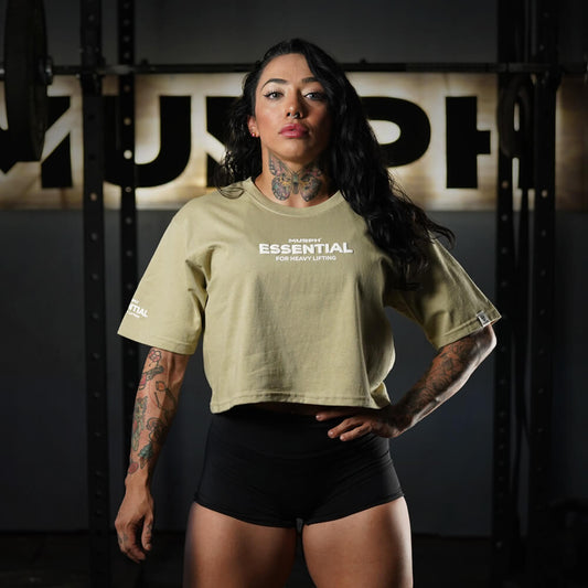 Crop Top Oversize Essential - Nut White