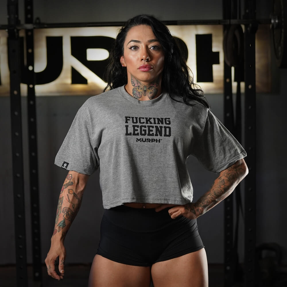 Crop Oversize PRO Fucking Legend - Heather Gray